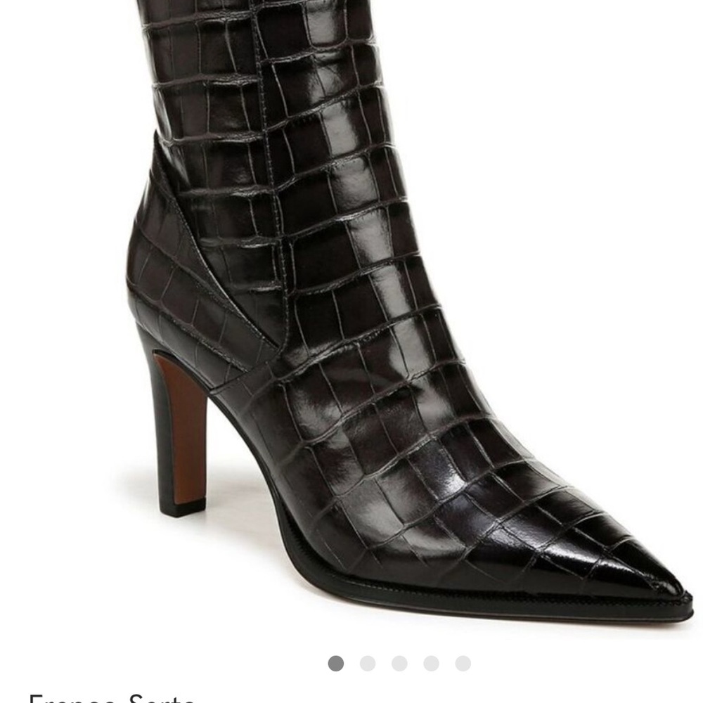Franco Sarto Dark Croc-Patterned Heeled Boots